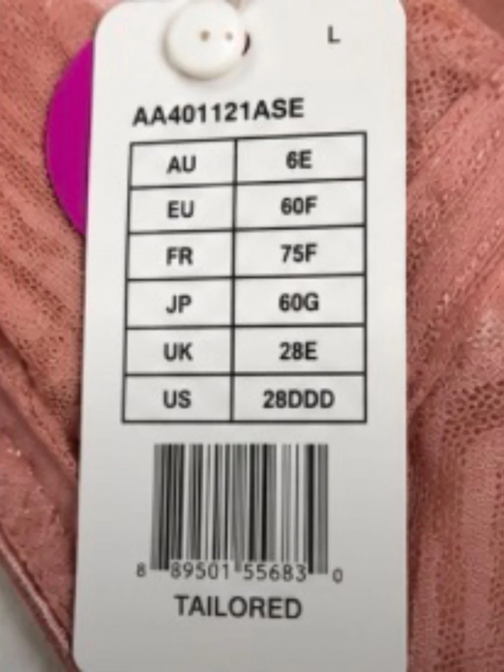 Freya Plunge Underwire Bra – Rose Dust Pink – NWT – US 28DDD